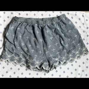 High Waist Eyelet Shorts